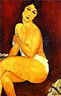 Seated Wall Art - Seated Nude on Divan